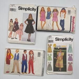 Kids Teen Sewing Pattern 7 Lot Butterick Simplicity Coat Dress Sweatshirt Pants